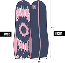 Load image into Gallery viewer, Your Bags Women's Gown Garment Bag - Wedding Prom Dresses - 72"x24", 10" Gusset (Black & Fuchsia Quatrefoil)