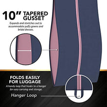 Load image into Gallery viewer, Your Bags Women's Gown Garment Bag - Wedding Prom Dresses - 72"x24", 10" Gusset (Black & Fuchsia Quatrefoil)