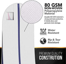 Load image into Gallery viewer, Your Bags Women's Gown Garment Bag - Wedding Prom Dresses - 72"x24", 10" Gusset (Black & Fuchsia Quatrefoil)