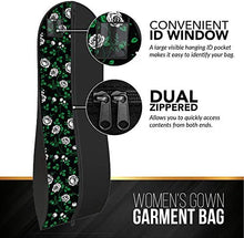 Load image into Gallery viewer, Your Bags Women's Gown Garment Bag - Wedding Prom Dresses - 72"x24", 10" Gusset (Black & Fuchsia Quatrefoil)
