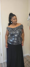 Load image into Gallery viewer, Mirror Embellished Black Gown
