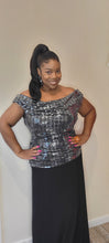 Load image into Gallery viewer, Mirror Embellished Black Gown
