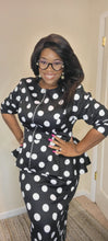Load image into Gallery viewer, Used Peplum Polka Dot 2pc
