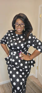Used Peplum Polka Dot 2pc