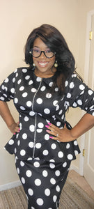 Used Peplum Polka Dot 2pc