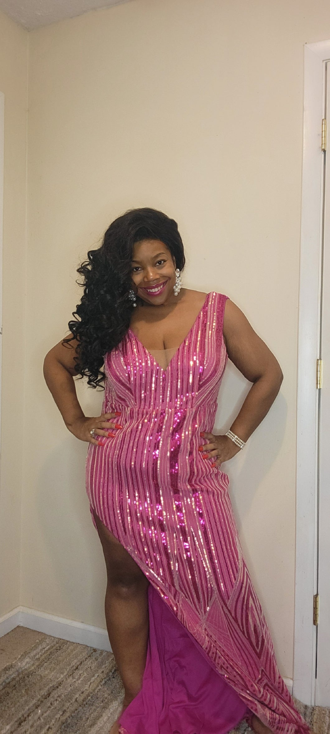 Gently Used Pink Sequin Gown
