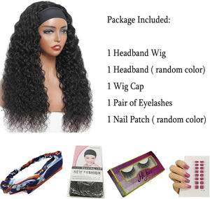Summer Hair Curly Headband Wig 16in
