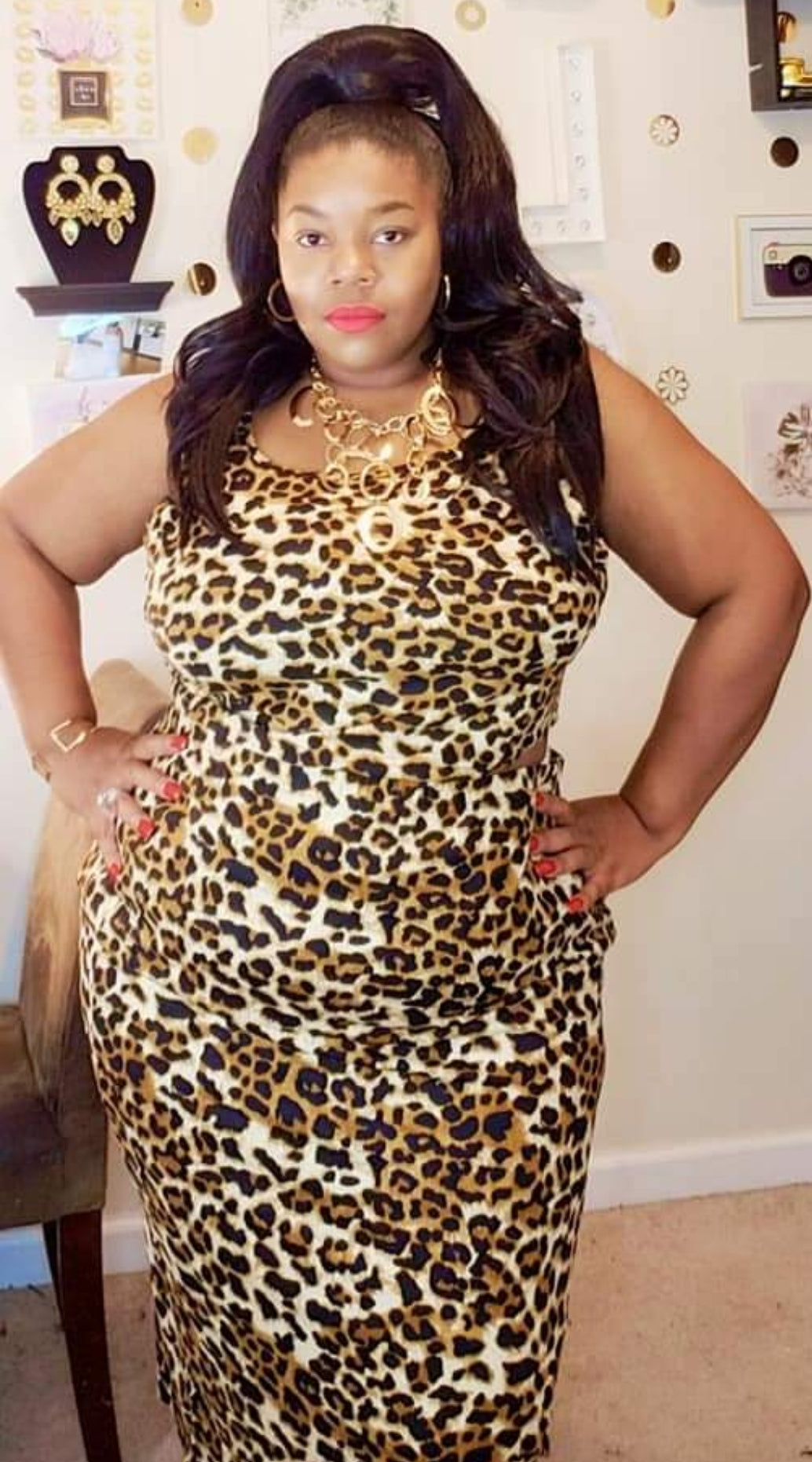 Used 2pc Leopard Skirt Set