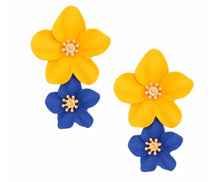 Load image into Gallery viewer, Two Tone Flower Earrings
