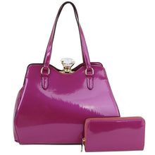 Load image into Gallery viewer, Shiny Purple Frame Handbag Set
