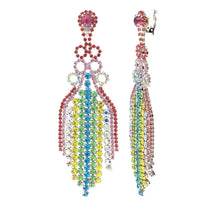 Load image into Gallery viewer, Rainbow Fringe Clip On Earrings
