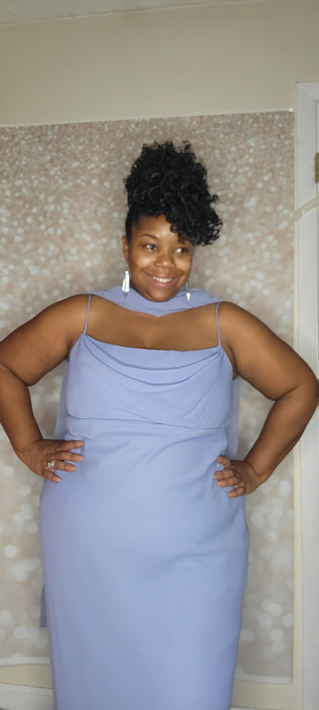 Used Blue Sheer Gown w/ Sash