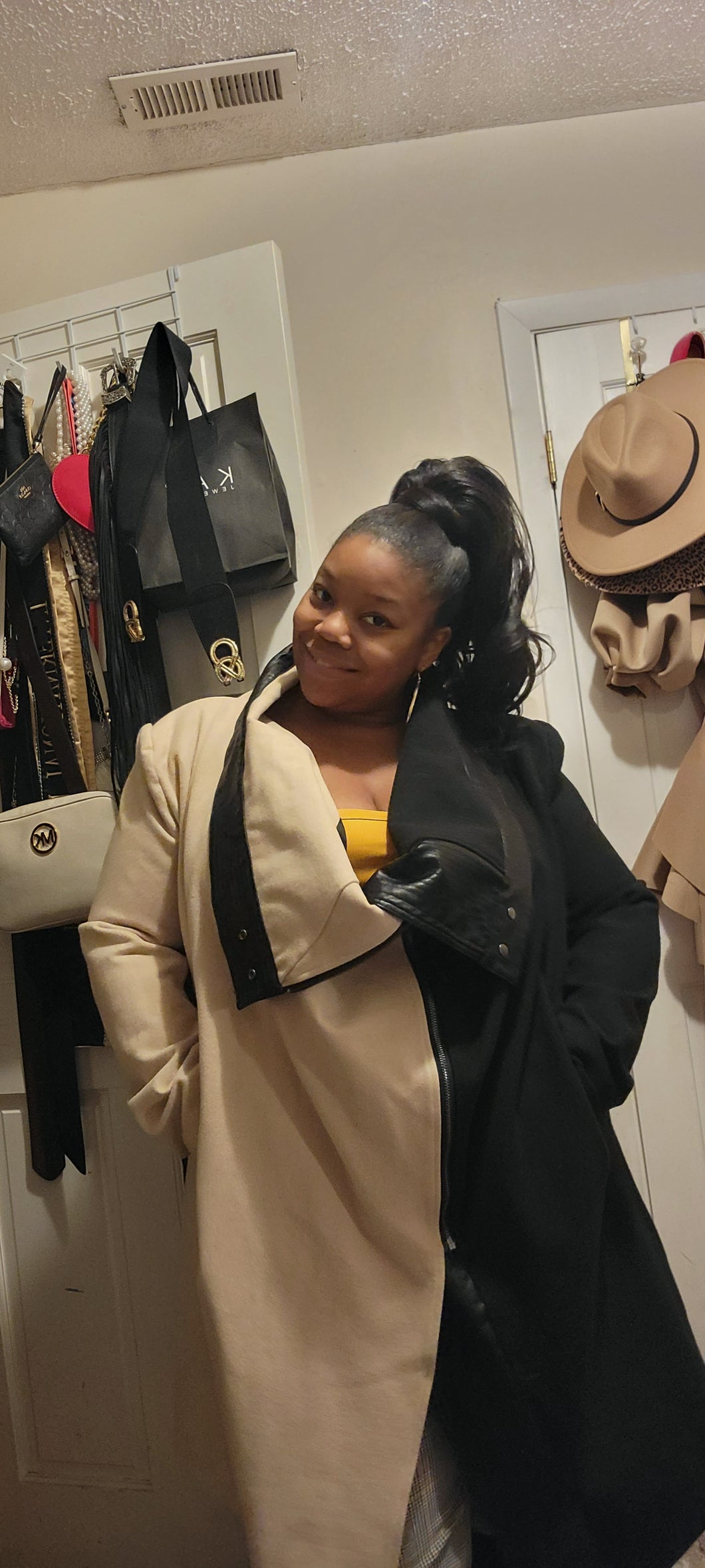 New Akria Two Tone Trench Coat