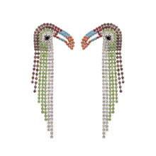 Load image into Gallery viewer, Multi Color Toucan Fringe Earrings
