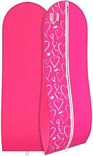 Load image into Gallery viewer, Your Bags Women&#39;s Gown Garment Bag - Wedding Prom Dresses - 72&#34;x24&#34;, 10&#34; Gusset (Black &amp; Fuchsia Quatrefoil)

