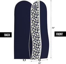 Load image into Gallery viewer, Your Bags Women&#39;s Gown Garment Bag - Wedding Prom Dresses - 72&#34;x24&#34;, 10&#34; Gusset (Black &amp; Fuchsia Quatrefoil)
