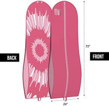 Load image into Gallery viewer, Your Bags Women&#39;s Gown Garment Bag - Wedding Prom Dresses - 72&#34;x24&#34;, 10&#34; Gusset (Black &amp; Fuchsia Quatrefoil)
