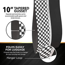 Load image into Gallery viewer, Your Bags Women&#39;s Gown Garment Bag - Wedding Prom Dresses - 72&#34;x24&#34;, 10&#34; Gusset (Black &amp; Fuchsia Quatrefoil)
