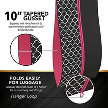Load image into Gallery viewer, Your Bags Women&#39;s Gown Garment Bag - Wedding Prom Dresses - 72&#34;x24&#34;, 10&#34; Gusset (Black &amp; Fuchsia Quatrefoil)
