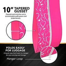 Load image into Gallery viewer, Your Bags Women&#39;s Gown Garment Bag - Wedding Prom Dresses - 72&#34;x24&#34;, 10&#34; Gusset (Black &amp; Fuchsia Quatrefoil)
