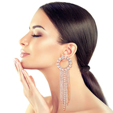 Load image into Gallery viewer, Gold Ring Fringe Earrings
