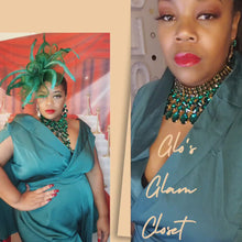 Load and play video in Gallery viewer, Used Green Cape Jumpsuit
