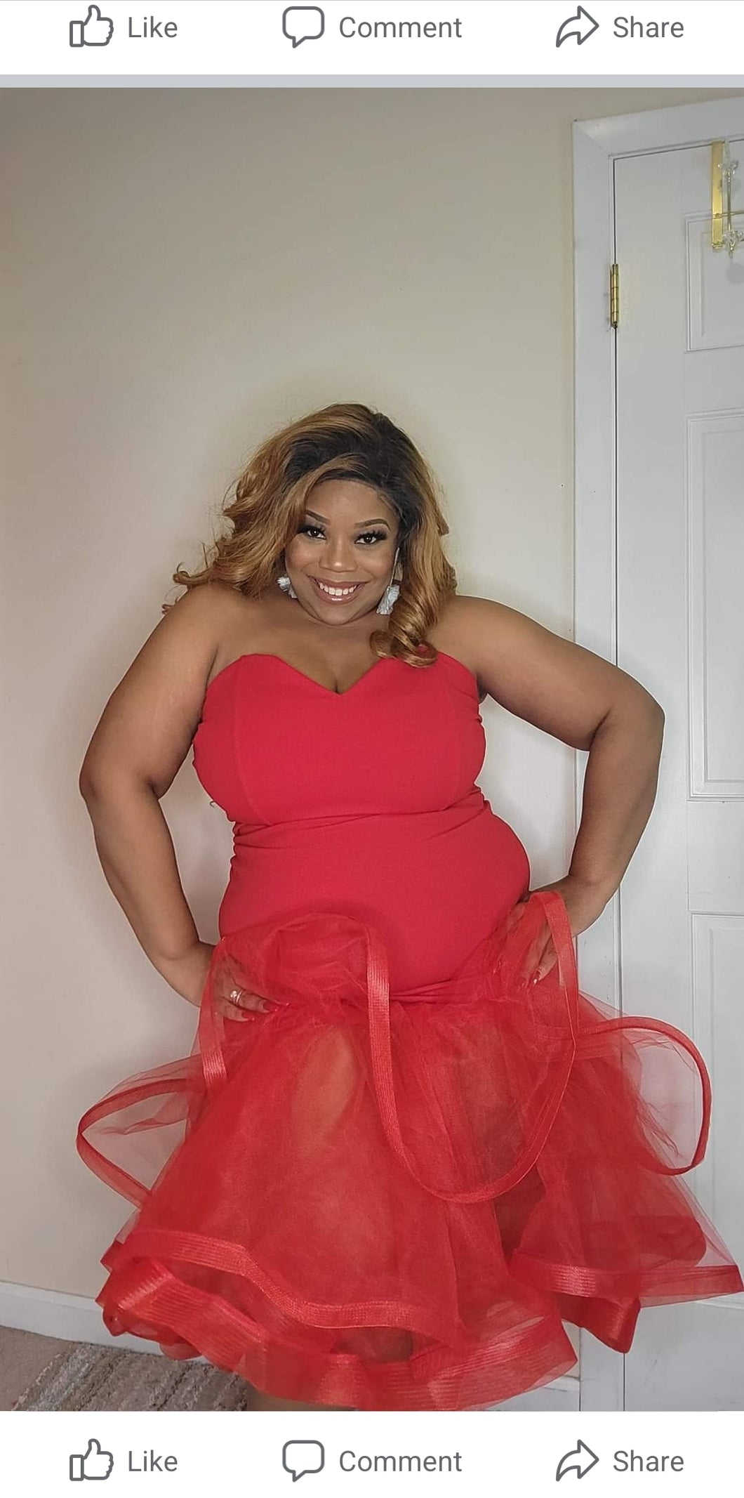 Red Organza Cocktail Dress