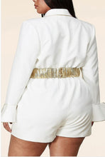 Load image into Gallery viewer, White and Gold Bow Romper
