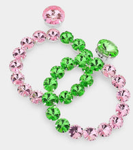 Load image into Gallery viewer, Glam Pink Green Classic Earrings
