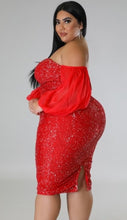 Load image into Gallery viewer, Sparkle Sequin Sheer Sleeve Cocktail Dress
