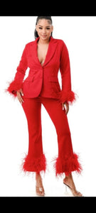 Glam Fur Sleeve Suit
