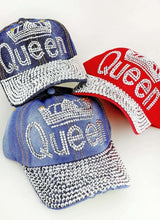 Load image into Gallery viewer, Queen Bling Denim Cap
