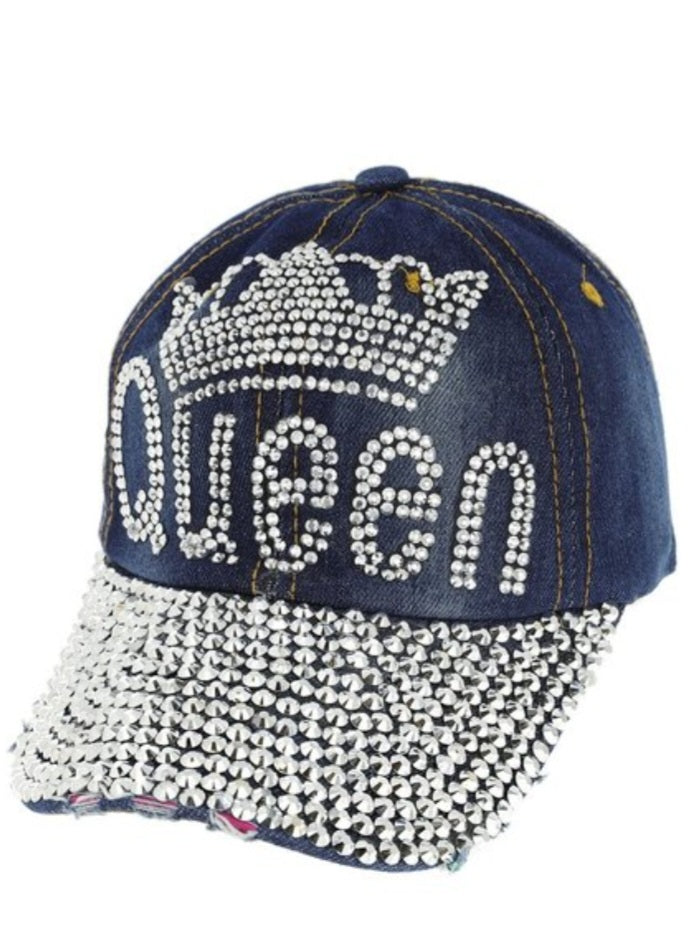 Queen Bling Denim Cap