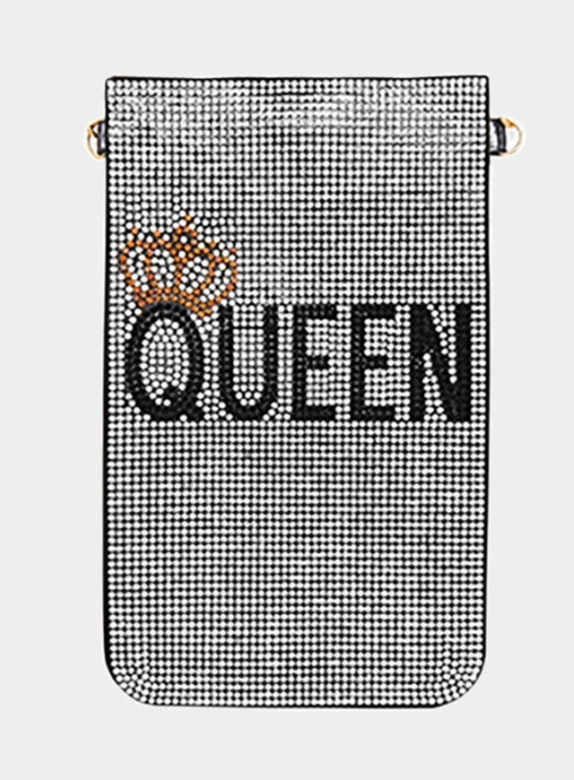Queen Rhinestone Cell Purse