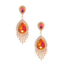 Load image into Gallery viewer, Purple Teardrop Fringe Earrings
