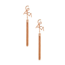 Load image into Gallery viewer, Gold GLAM Chain Fringe Earrings
