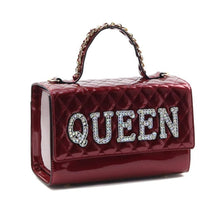 Load image into Gallery viewer, Shiny Maroon Quilted Queen Satchel Set
