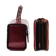Load image into Gallery viewer, Shiny Maroon Quilted Queen Satchel Set
