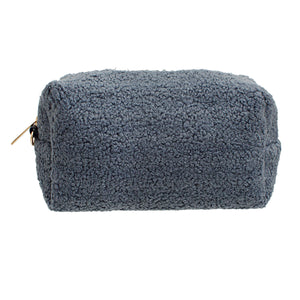 Navy Fleece Fur FAITH Pouch