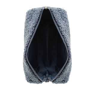 Navy Fleece Fur FAITH Pouch