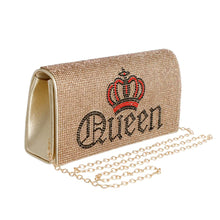 Load image into Gallery viewer, Gold Queen Flap Clutch
