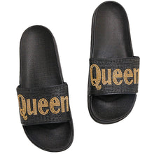 Load image into Gallery viewer, Size 9 Queen Black Slides
