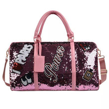 Load image into Gallery viewer, Pink Sequin Power Duffel Bag
