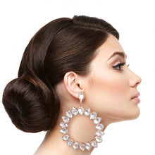 Load image into Gallery viewer, Gold Pear Crystal Wreath Earrings
