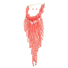 Load image into Gallery viewer, Pink Clustered Fringe Bead Set
