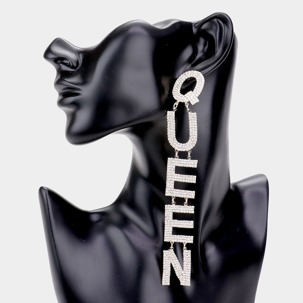 Queen Letter Earring