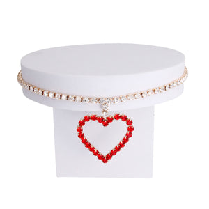 Gold and Red Heart Pendant Collar