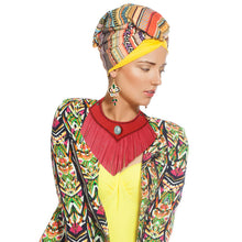 Load image into Gallery viewer, Red Leather Fringe Choker Necklace
